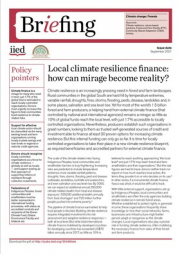  Local climate resilience finance: how can mirage become reality?